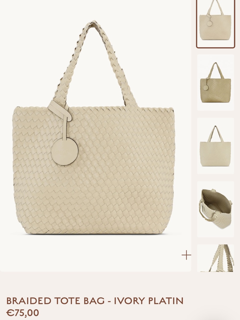 Ilse Jacobsen Braided Tote Bag in Ivory